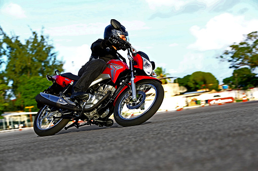 campinas, sao paulo / brazil - july 31, 2013: motorcycle Honda CG Titan 150 is seen in the city of Campinas.