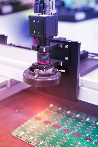 istock smart robot in manufacturing industry for industry 4.0 and technology concept. Robotic vision sensor camera system. 1312210081