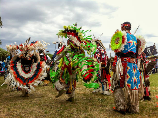 Dancers at the Annual Taos Pow-Wow stock photo