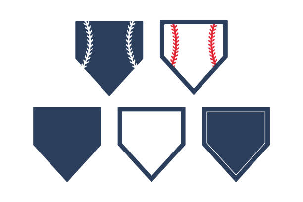 home platte baseball textfeld isoliert auf weißem hintergrund. - baseball stock-grafiken, -clipart, -cartoons und -symbole