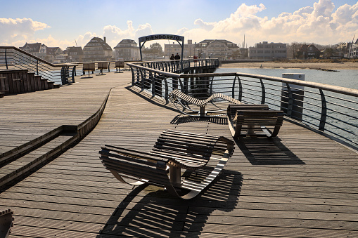 A bench at the Baltic Sea Coast in Sassnitz, Mecklenburg-Western Pomerania, Germany