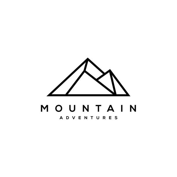 горный символ - snow valley mountain mountain peak stock illustrations