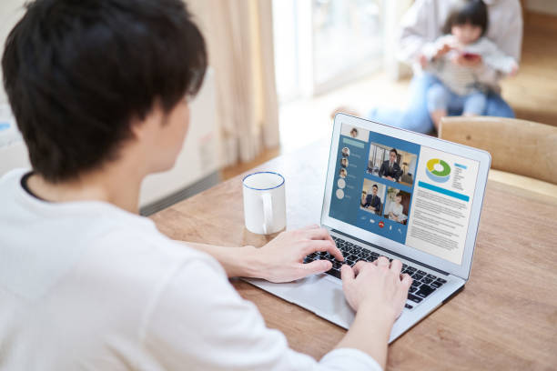 istock Asian men having an online meeting on telework 1312238152