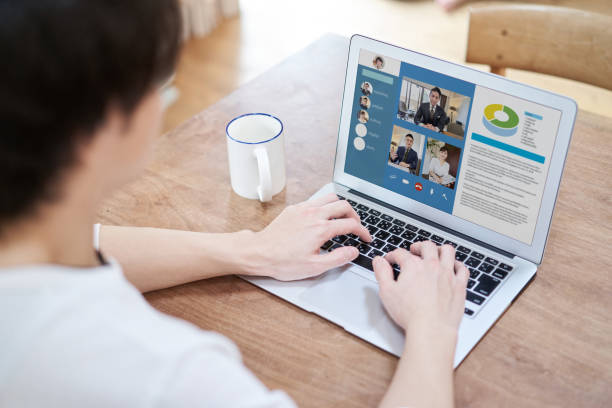 istock Asian men having an online meeting on telework 1312238174