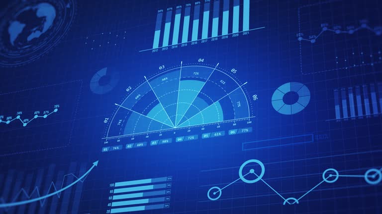 Finanz-Business-Charts, Graphen und Diagramme, 4K-Hintergründe.