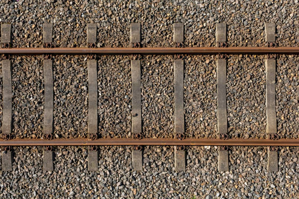 istock Railway Tracks top view Close up 1312242701