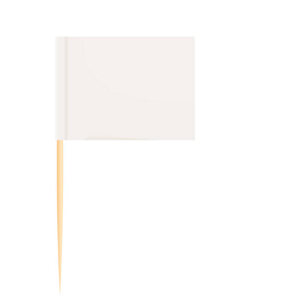 istock Toothpick flag wooden miniature in cartoon flat style isolated on white background, toothpick flag rectang 1312243116