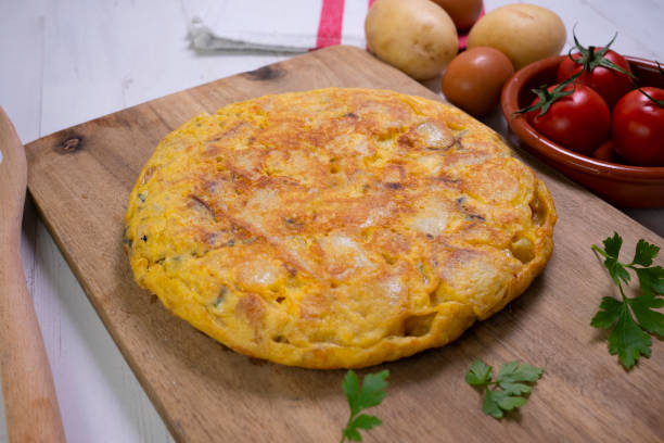 istock Traditional spanish omelette with potatoes and onion. 1312246280