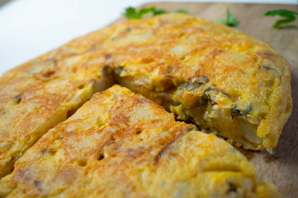 istock Traditional spanish omelette with potatoes and onion. 1312246284