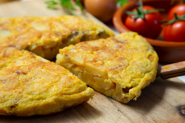 istock Traditional spanish omelette with potatoes and onion. 1312246325