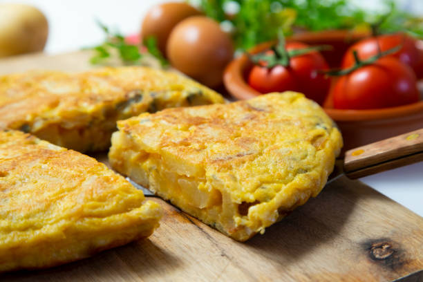 istock Traditional spanish omelette with potatoes and onion. 1312246337
