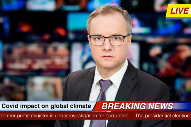 istock An anchorman reporting live breaking news 1312247374