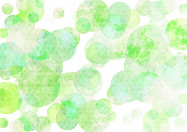 istock Illustration of a Japanese pattern over green watercolor 1312250397