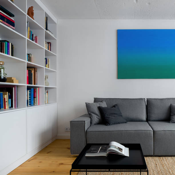 istock Simple and white living room 1312252182