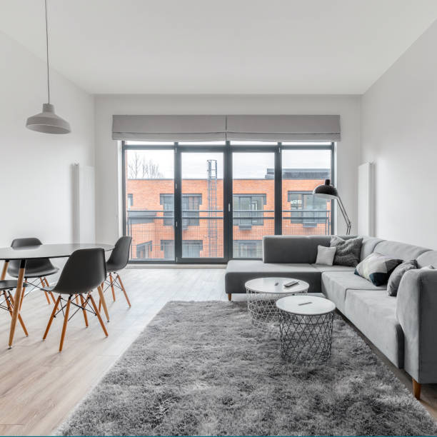 istock Spacious living room with window 1312252345