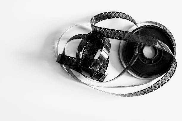 istock narrow, 16mm film on white background 1312256432
