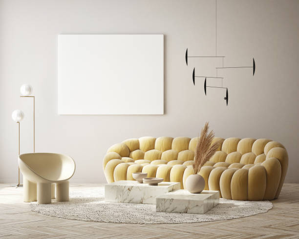 istock mock up poster frame in modern interior background, Art Deco style, 3D render 1312264005