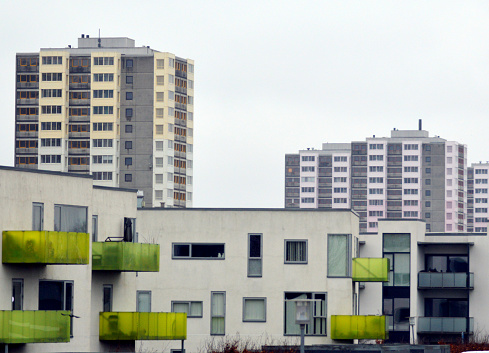 Residential district in Denmark built 1970's.