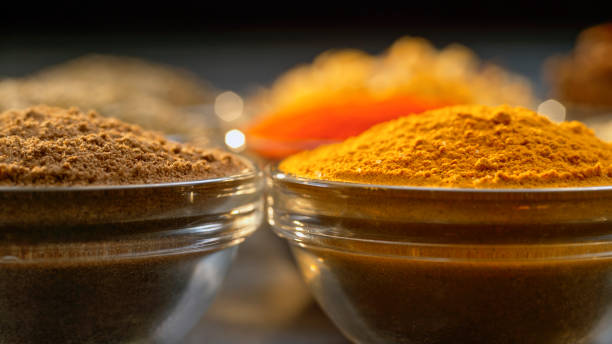 istock Spices in glass bowls 1312264086