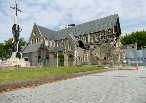 The damaged ChristChurch Cathedral in New Zealand