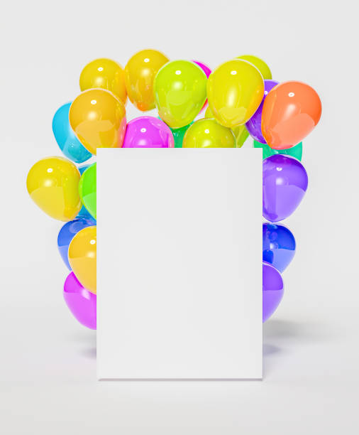 istock mockup of blank frame with balloons  behind 1312266814