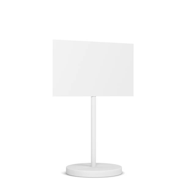 istock Blank sign on a metal pole stand mockup 1312269299