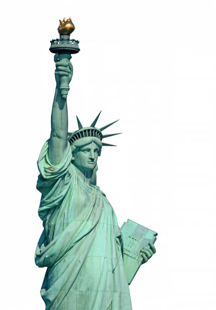 istock Statue of liberty isolated on white 1312270764