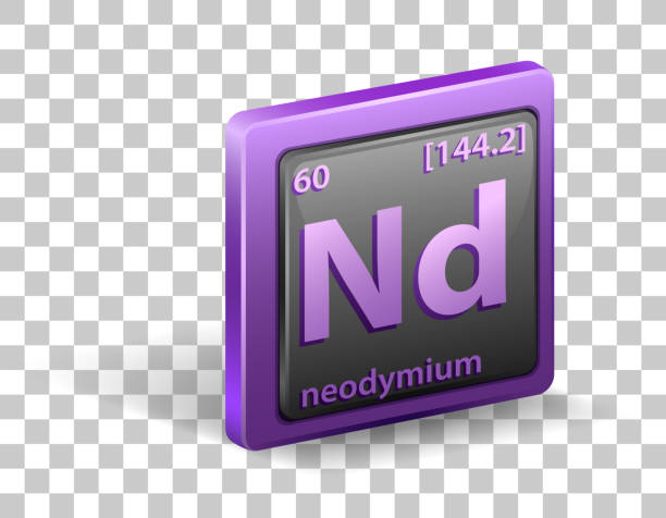 Neodymium chemical element. Chemical symbol with atomic number and atomic mass. Neodymium chemical element. Chemical symbol with atomic number and atomic mass. illustration valence drôme stock illustrations