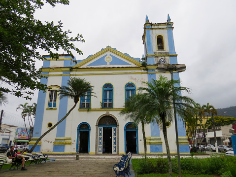 Ubatuba, São Paulo, Brazil - October 5, 2020 - Parish of the Exaltation of Santa Cruz