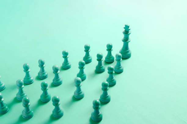istock leadership concept with chess king leading pawns 1312273586