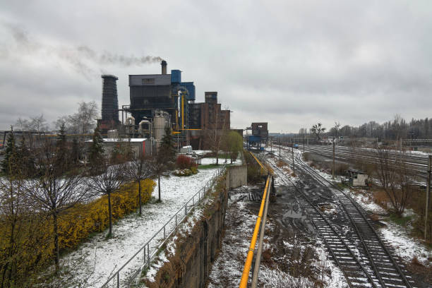 drone view, steel factory, 4K Resolution