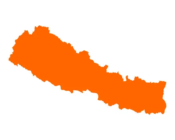 Vector illustration of Map of Nepal