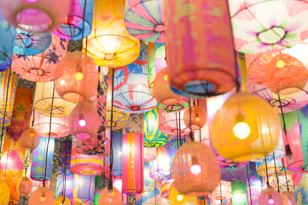 istock Traditional colorful lantern lights outdoors at night 1312275229