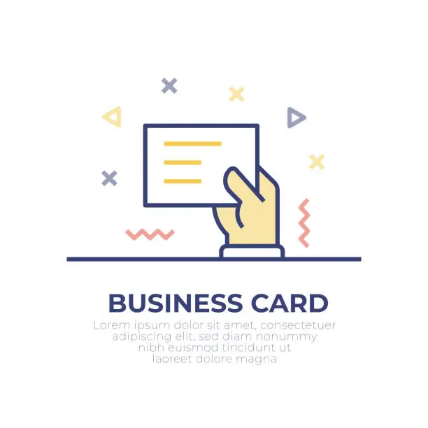 Vector illustration of Business Card Outline Icon
