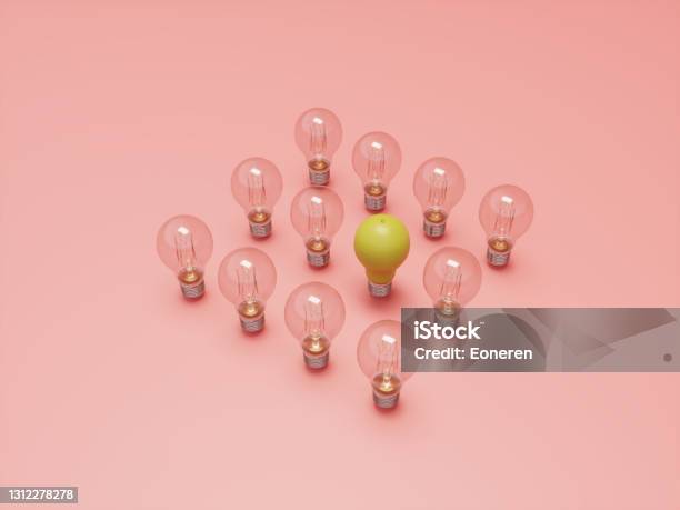 Different Light Bulb Stock Photo - Download Image Now - Innovation, Thinking Outside The Box, Still Life