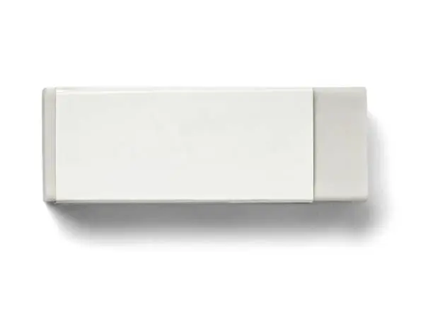 close up of a eraser on white background