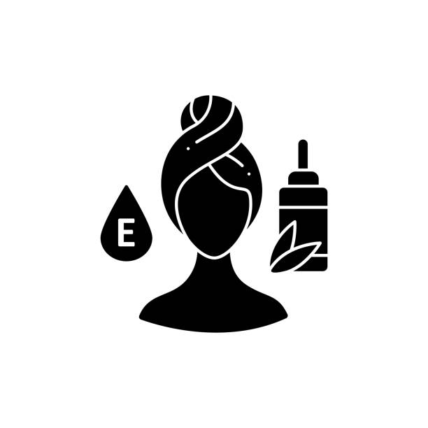 ilustrações, clipart, desenhos animados e ícones de ícone do glifo de vitamina da pele - silhouette water computer icon cosmetics