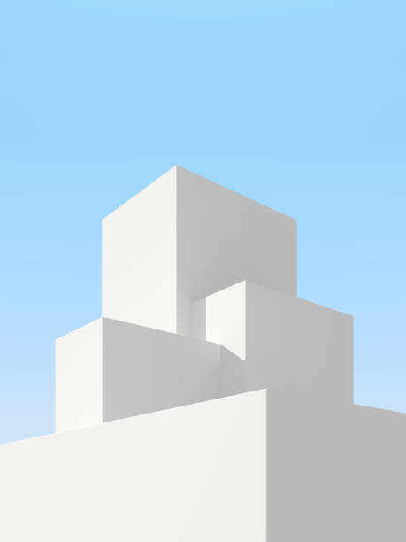istock 3D illustration of abstract architecture background, Minimal architectural poster. 1312283112