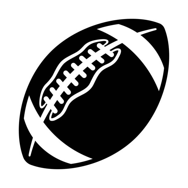 американский футбол супер чаша мяч силуэт вектор иллюстрации изолированы на белом фоне - американский футбол иллюстрации stock illustrations