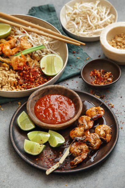 istock Authentic Classic Pad Thai and Thai Shrimp Satay 1312284882