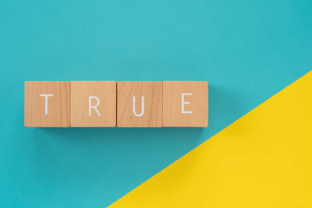 istock True; Four wooden blocks with 