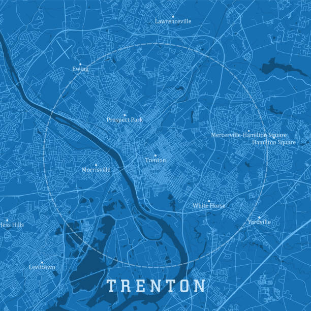 Trenton NJ City Vector Road Map Blue Text Trenton NJ City Vector Road Map Blue Text. All source data is in the public domain. U.S. Census Bureau Census Tiger. Used Layers: areawater, linearwater, roads. levittown pennsylvania stock illustrations