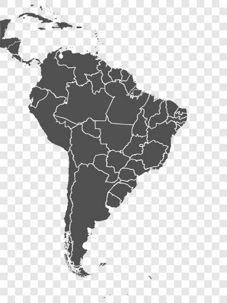 ilustraciones, imágenes clip art, dibujos animados e iconos de stock de mapa de sudamérica . mapa detallado de américa del sur con los estados del brasil y los caribes. plantilla. vector de stock. eps10. - américa del sur