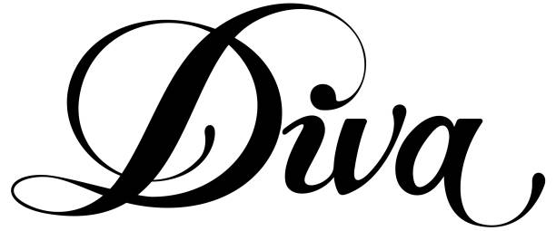 diva - niestandardowy tekst kaligrafii - diva stock illustrations