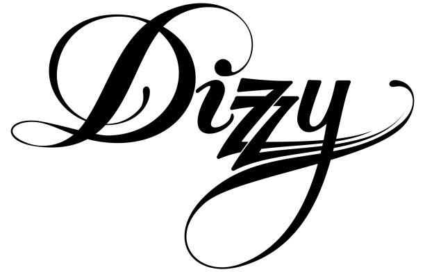 Dizzy - custom calligraphy text Vector version of my own calligraphy dizzying stock illustrations