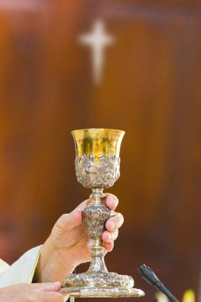 istock water and wine on the altar ready for Holy Mass 1312302795