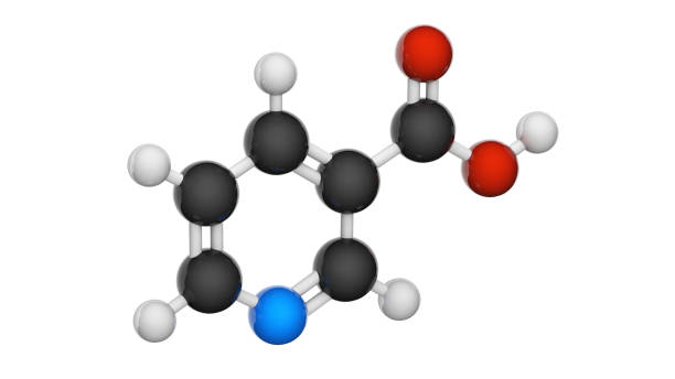 istock Vitamin B3(Nicotinamide). Chemical structure model: Ball and Stick. 1312307845