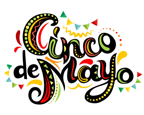 празднование карты с синко де майо яркие богато надписи. - cinco de mayo stock illustrations