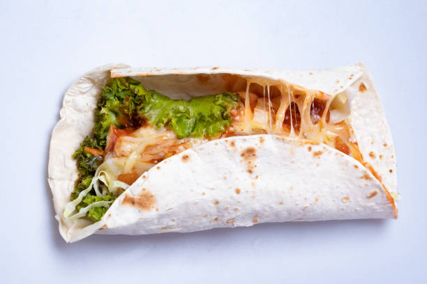 istock Close Up Of Kebab Sandwich On White Background 1312310992