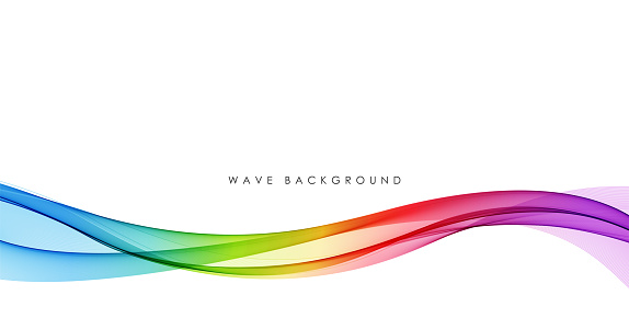 Vector abstract colorful flowing wave lines isolated on white background. Transparent design element for technology, science, music or modern concept.